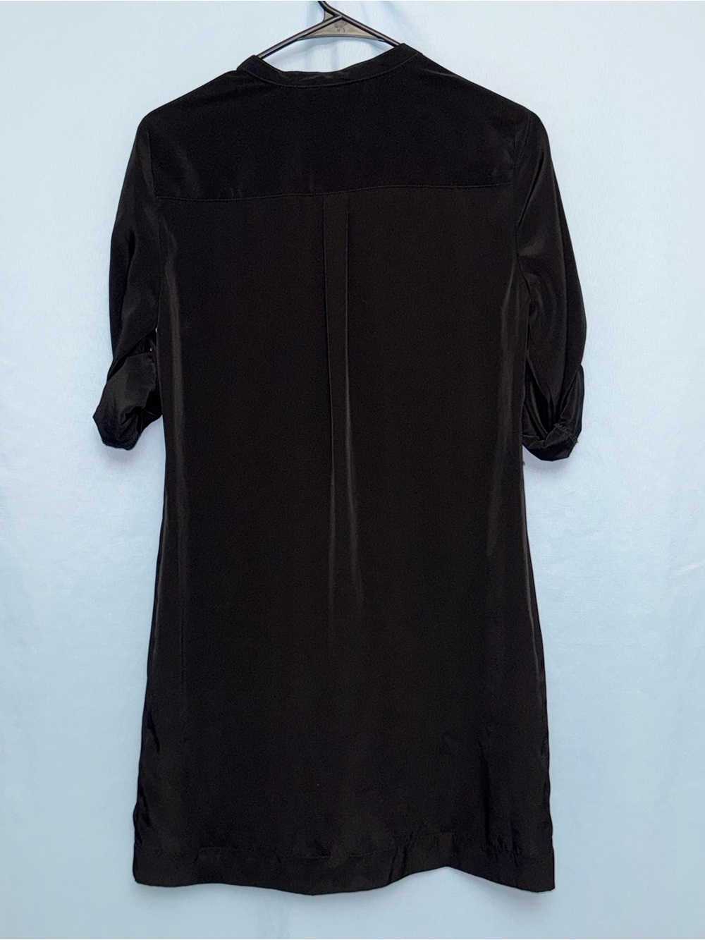 Express Black Utility Shirt Dress Roll Tab Sleeves 4 Pocket Mini Dress Size XS - Picture 7 of 7